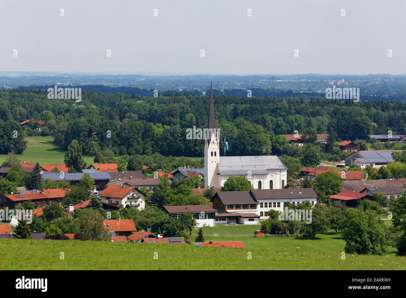 Townscape, Au bei Bad Aibling, Bad Feilnbach, Upper Bavaria, Bavaria, Germany Stock Photo