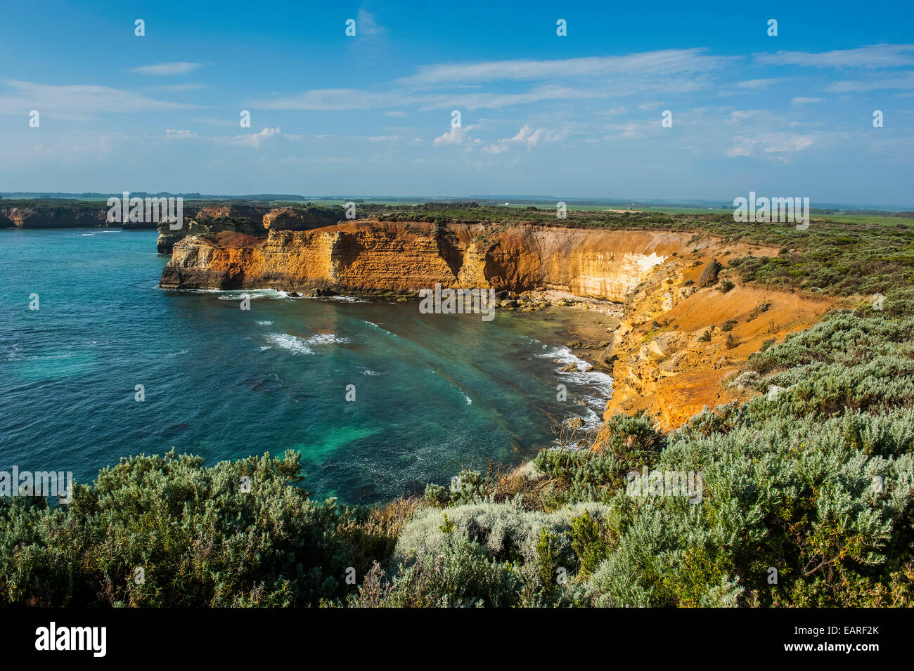 Bay of islands rock formations along the Great Ocean Road, Victoria, Australia Stock Photo