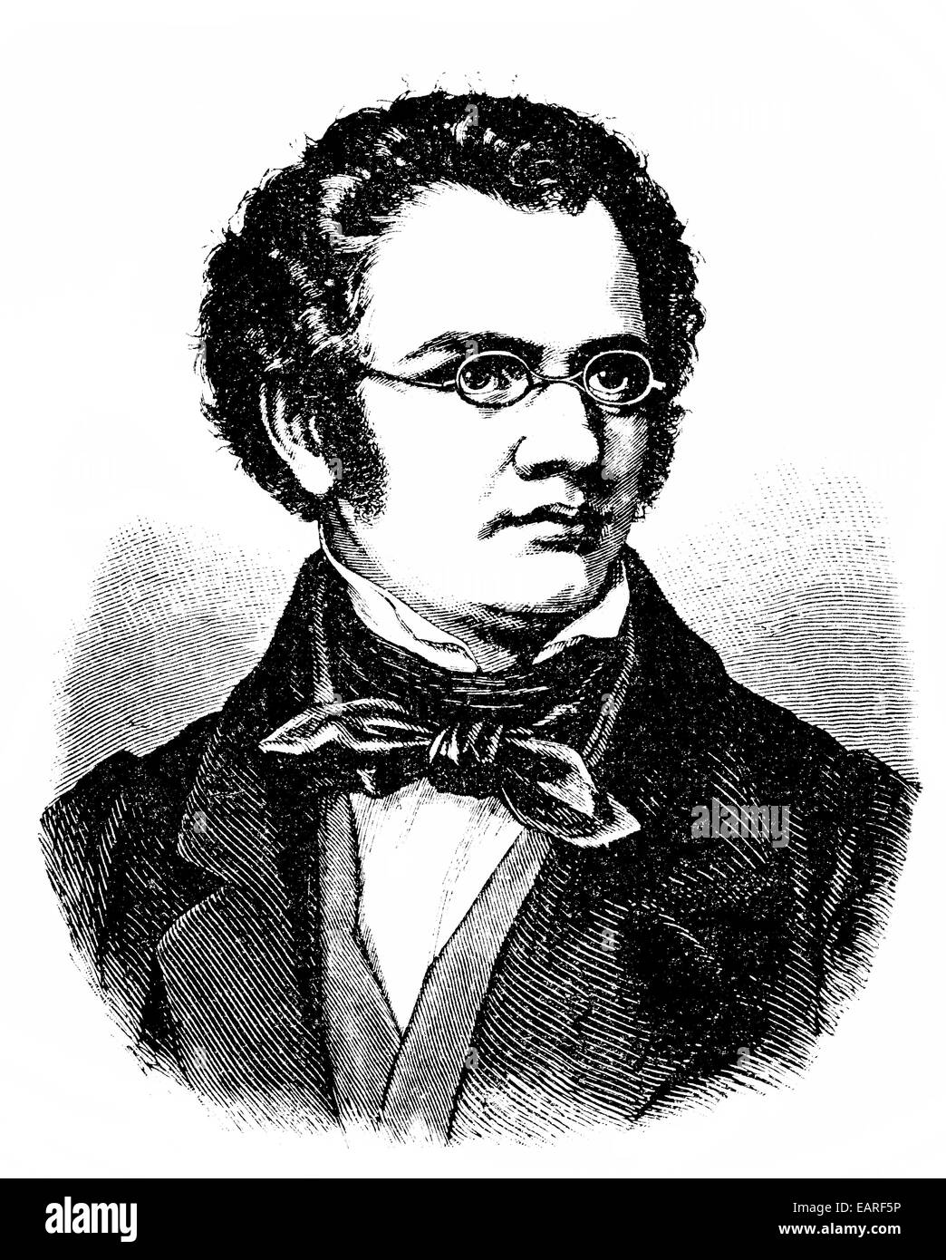 Franz Peter Schubert, 1797 - 1828, an Austrian composer, Portrait von Franz Peter Schubert, 1797 - 1828, ein österreichischer Ko Stock Photo
