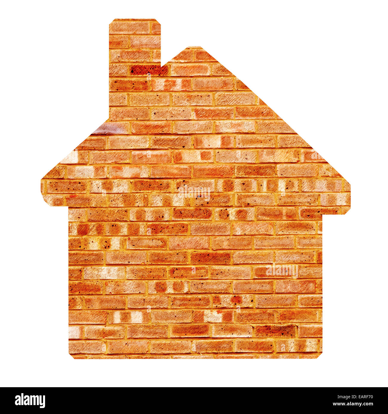 House shaped bricks concept. Cut out on white. Stock Photo