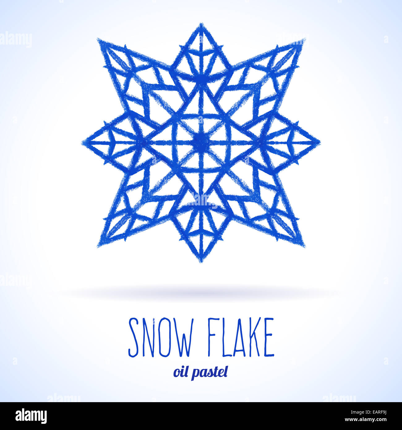 Snow flake hand drawn with oil pastels Stock Photo - Alamy
