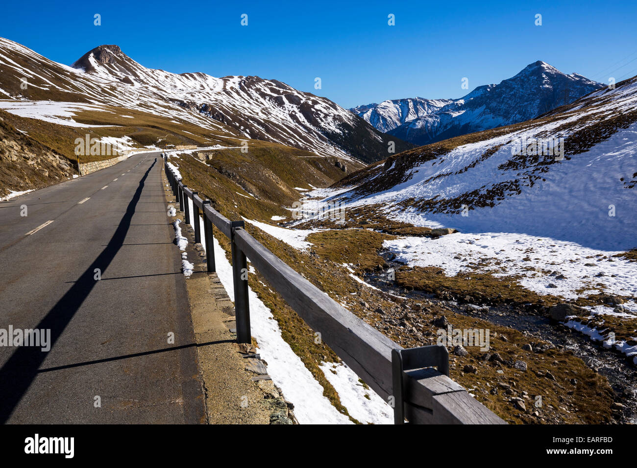 Albula pass road, Engadin, Canton of Graubünden, Switzerland Stock Photo
