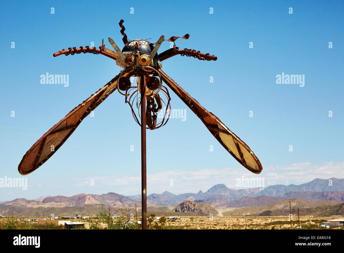 Sculpture at Terlingua Ghost Town, Texas Stock Photo