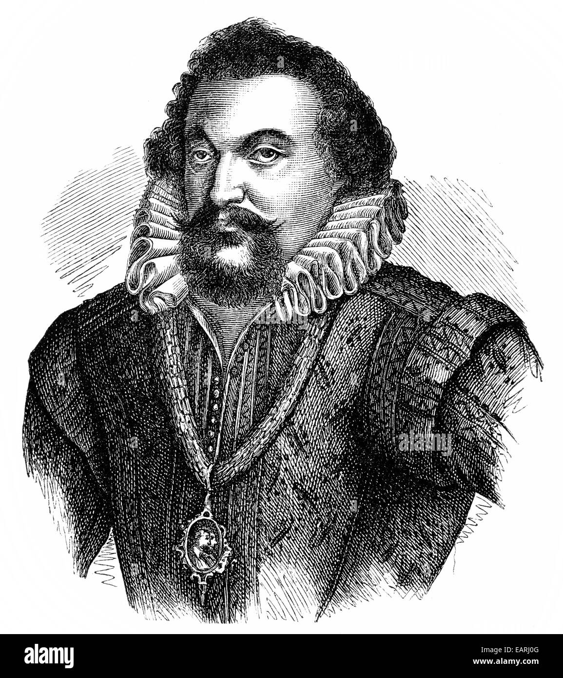 Samuel Scheidt, 1587 - 1654, a German organist and composer, Portrait ...