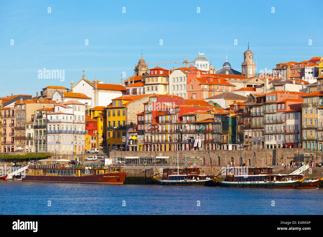 Ribeyr's region in Porto, Portugal, early in the morning Stock Photo
