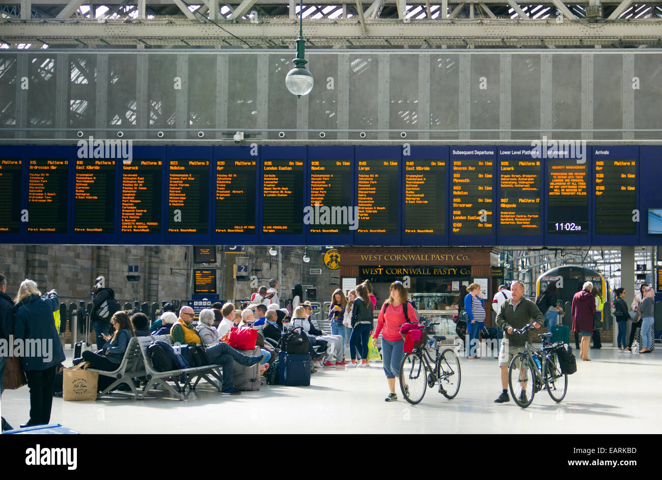 Grand Central Station Concourse Schedule in Glasgow  - Scotland Stock Photo