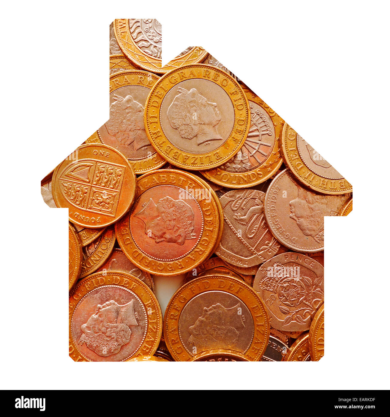Money house concept. Cut out on white. Stock Photo