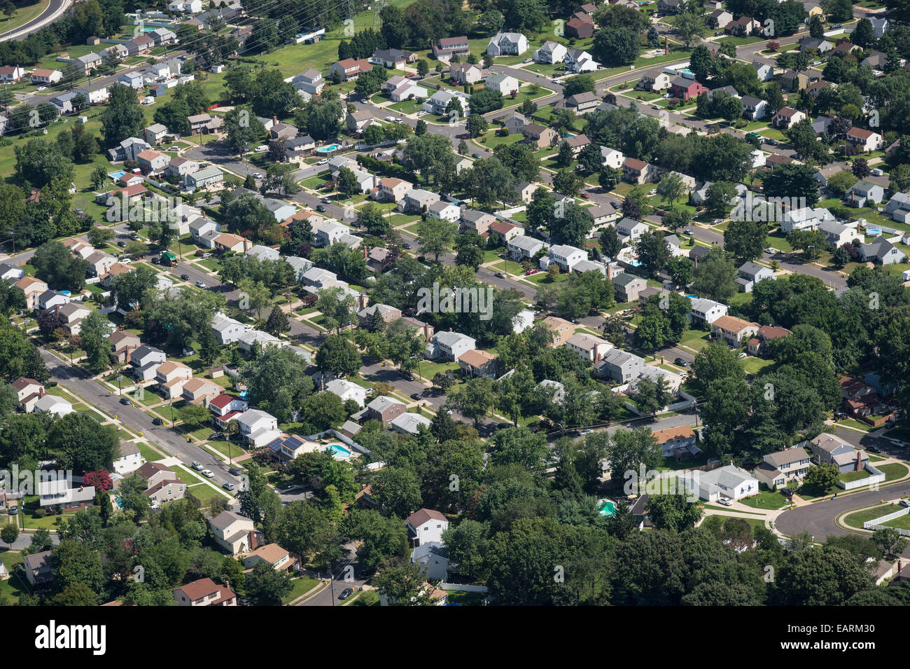 Aerial View Of Residential Houses In Suburban Neighborhood, New Jersey, USA Stock Photo Alamy
