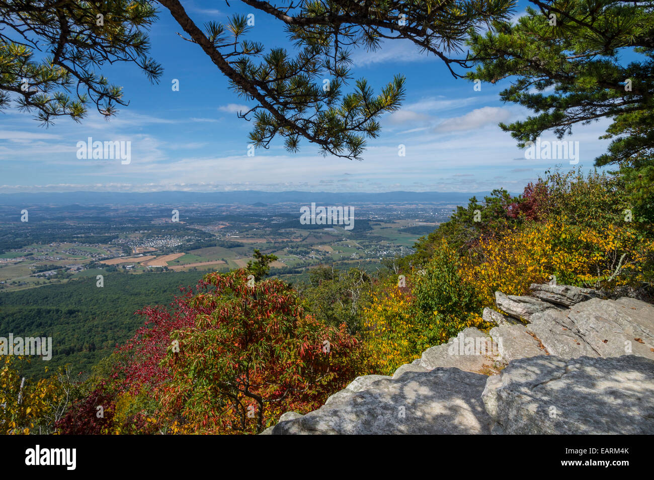 Shenandoah Valley Lookout, Autumn Stock Photo