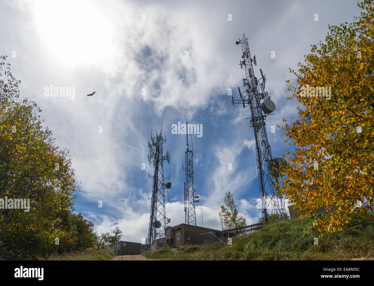 Cell Phone Transmission Towers Stock Photo