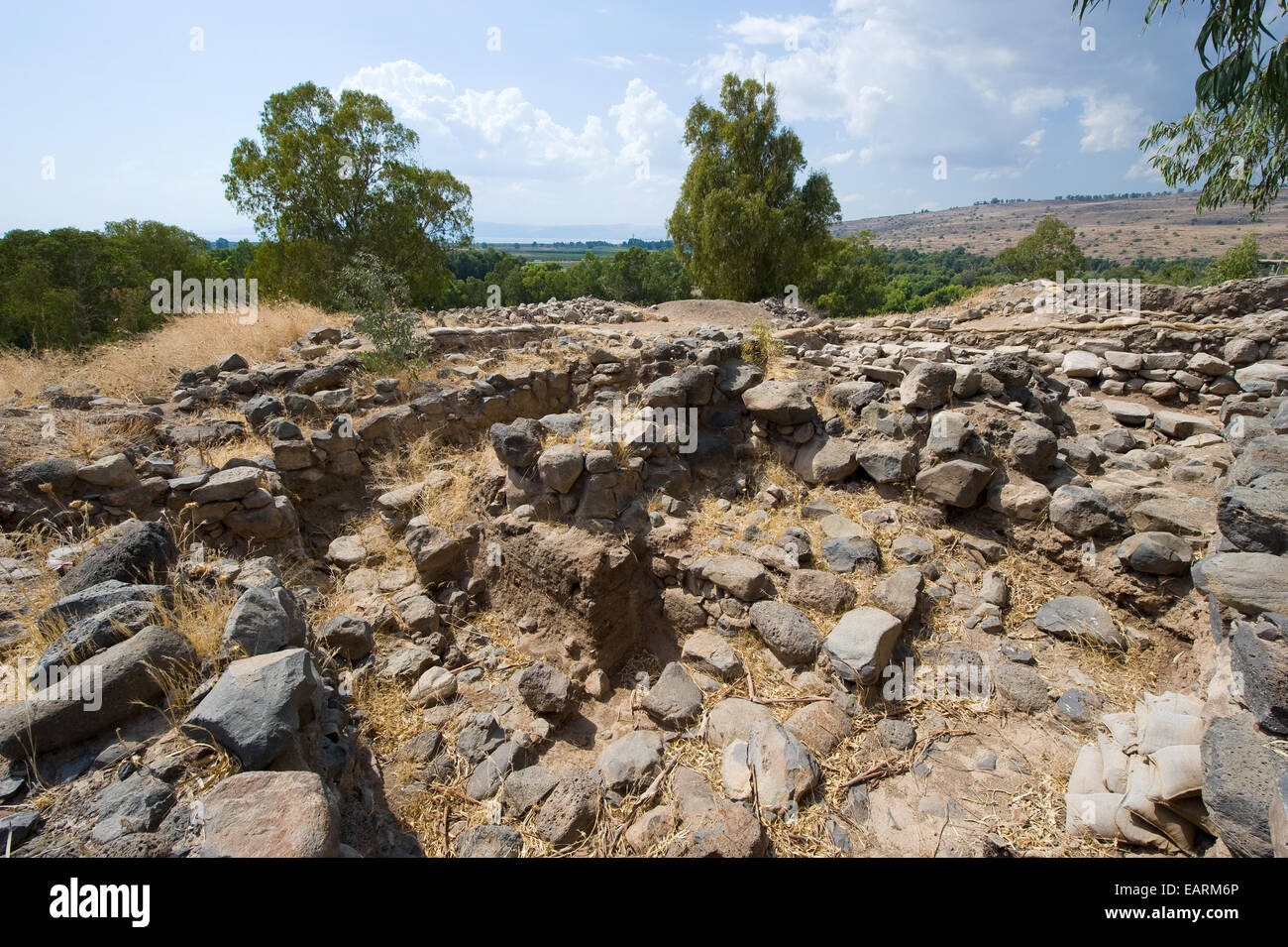 Ruines of houses in the biblical village Bethsaida which is located about 2 kilometers from the lake of Galilee Stock Photo