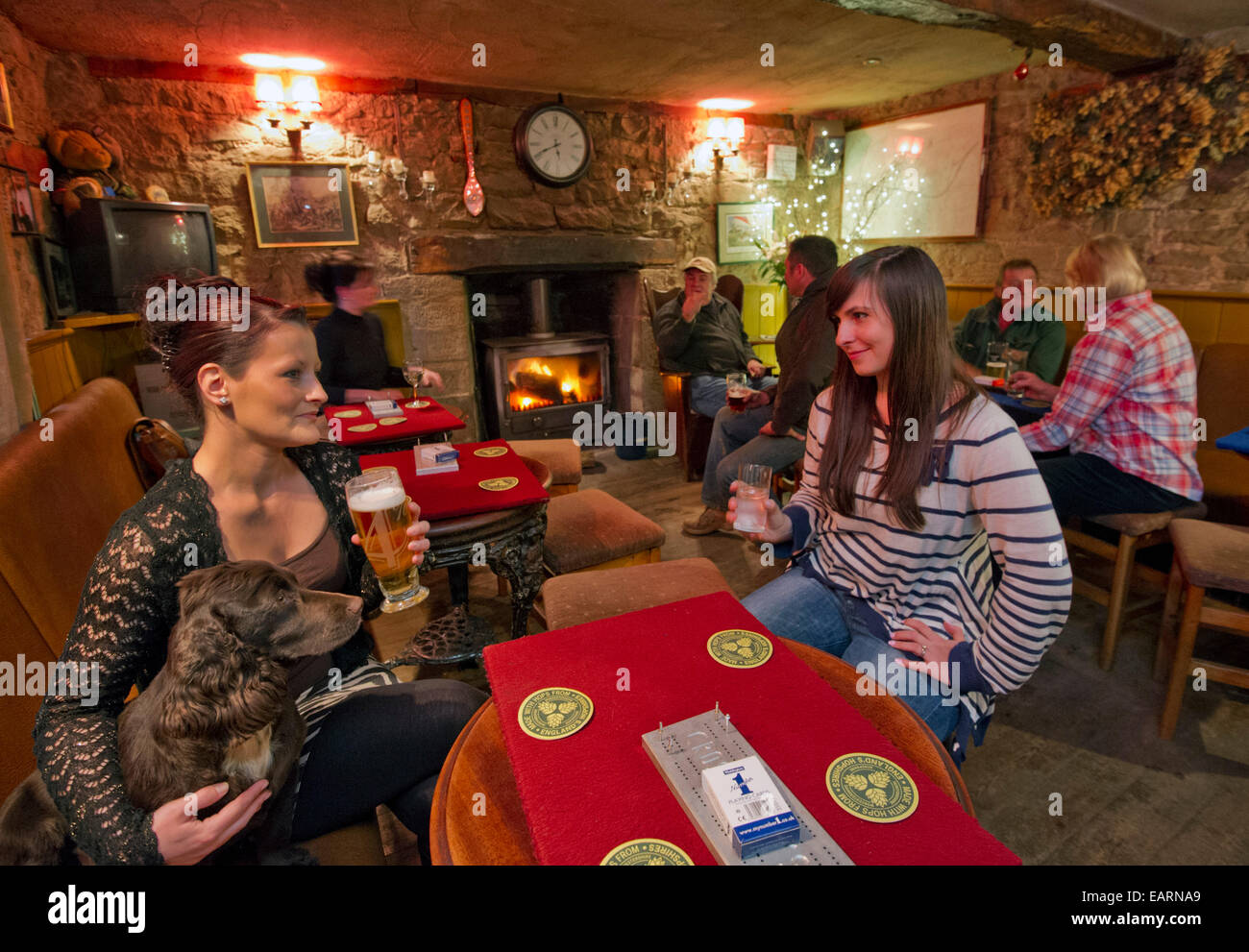 The Cross Keys public house at Withington, Herefordshire,UK Stock Photo