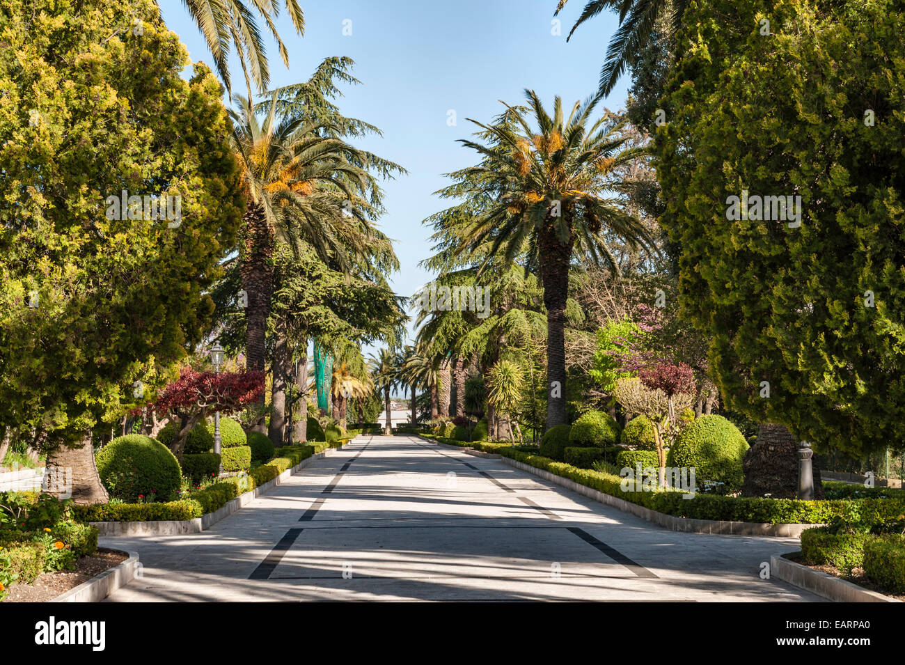 Palazzolo Acriede, Sicily, Italy. The 19c public gardens Stock Photo
