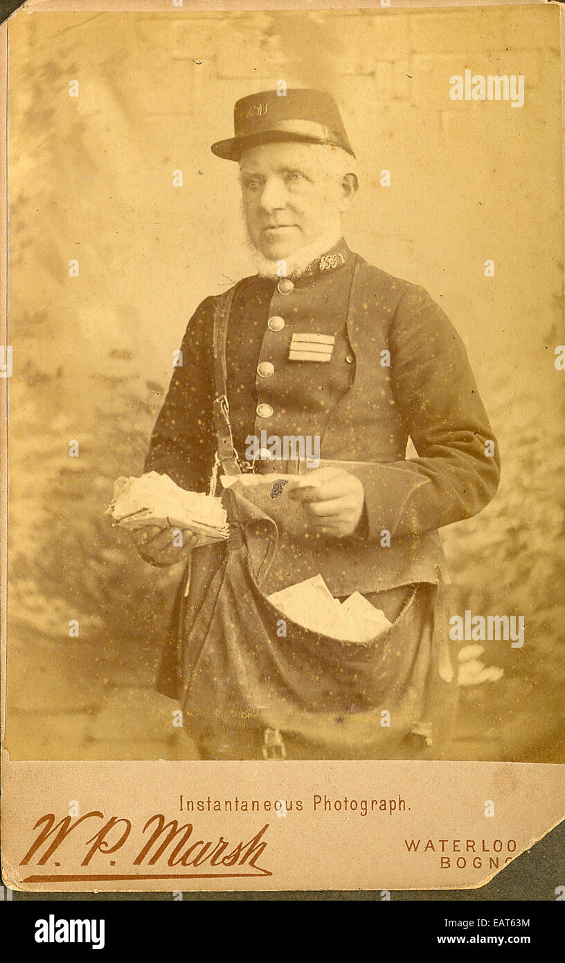 Cabinet portrait of first postman in Bognor Stock Photo