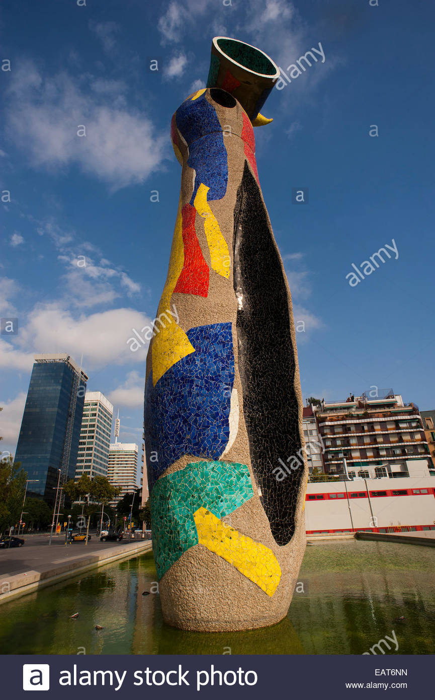 The Woman and Bird sculpture by Joan Miro located in Parc Joan Miro ...