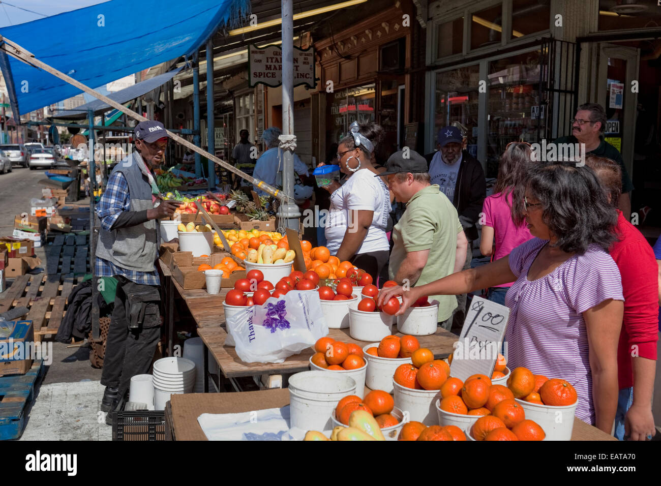 The Italian Market - 9th Street, Philadelphia, PA Stock Photo