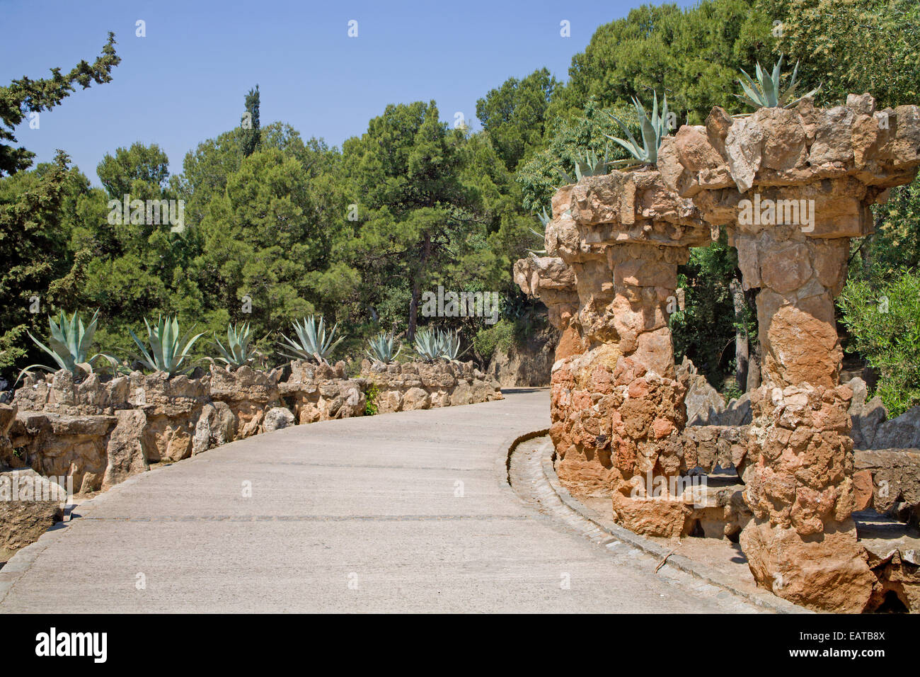 Barcelona - Park Guell by Antonio Gaudi Stock Photo