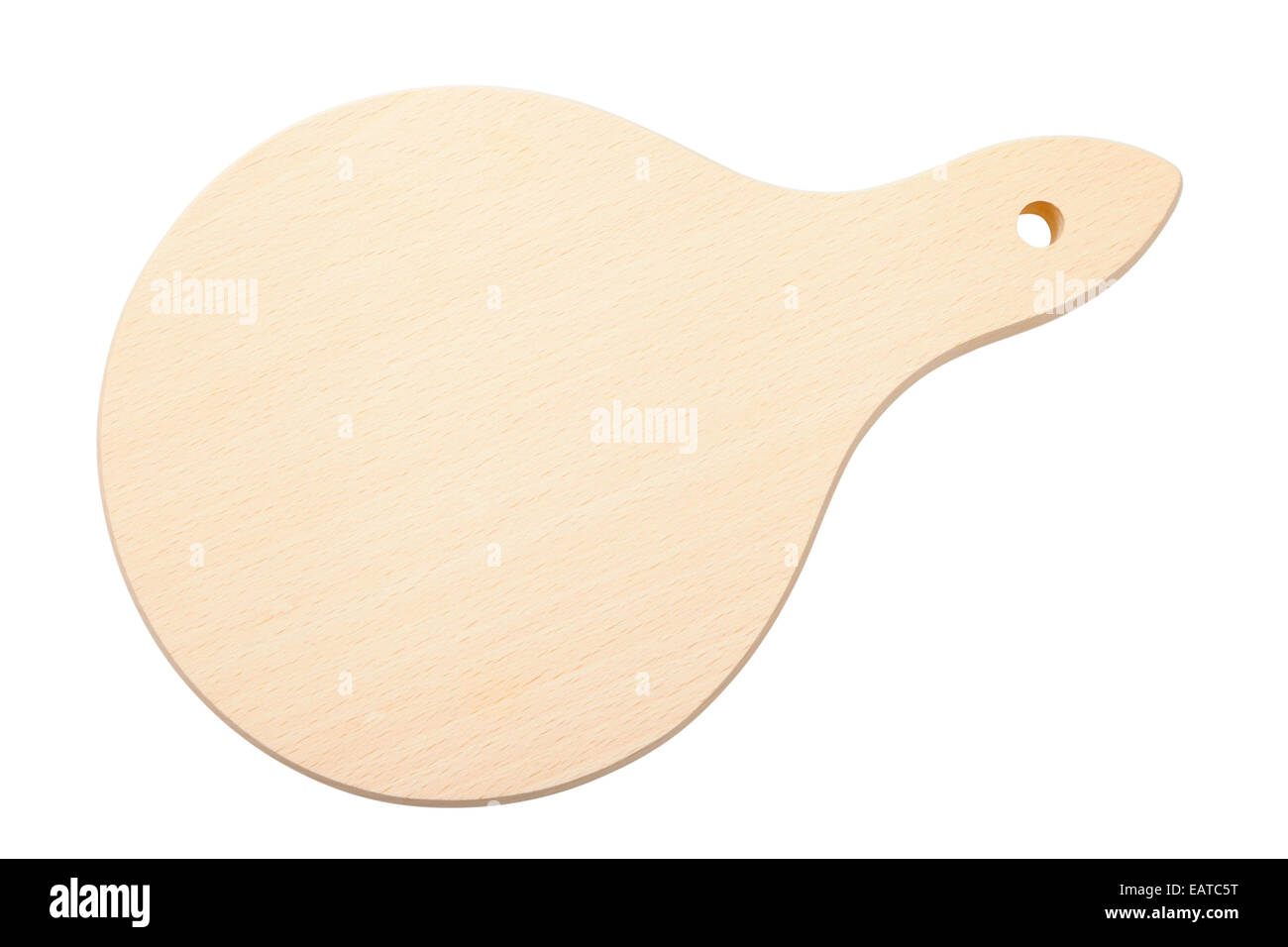 wooden Cutting Board, top view, isolated on white Stock Photo