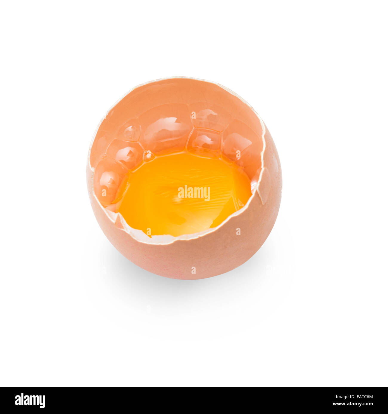 half egg with bubbles on white background Stock Photo Alamy