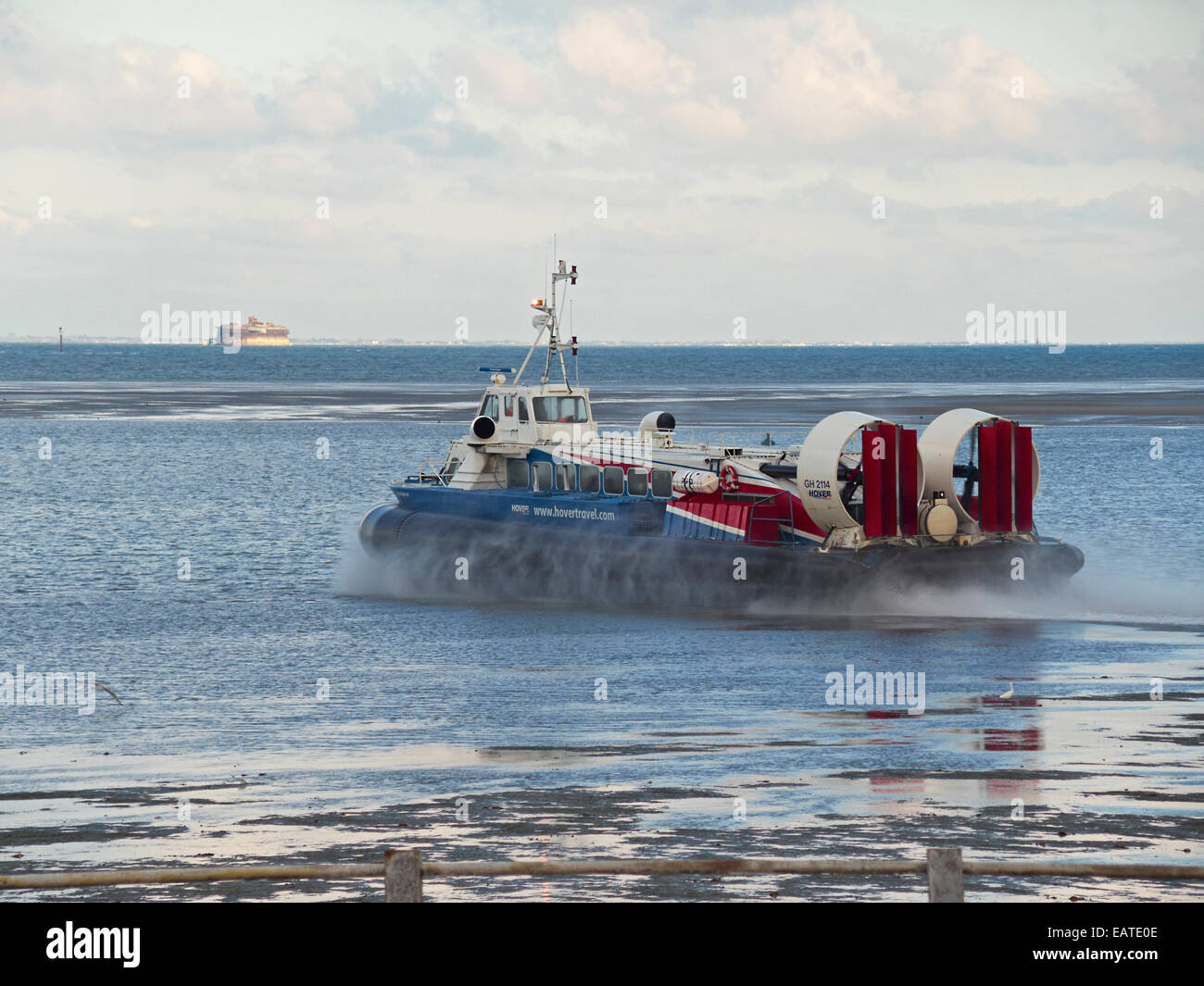 Ryde Isle of wight IOW to Southsea Hovertravel hovercraft the last operating in Great Britain and the worlds oldest operator Stock Photo