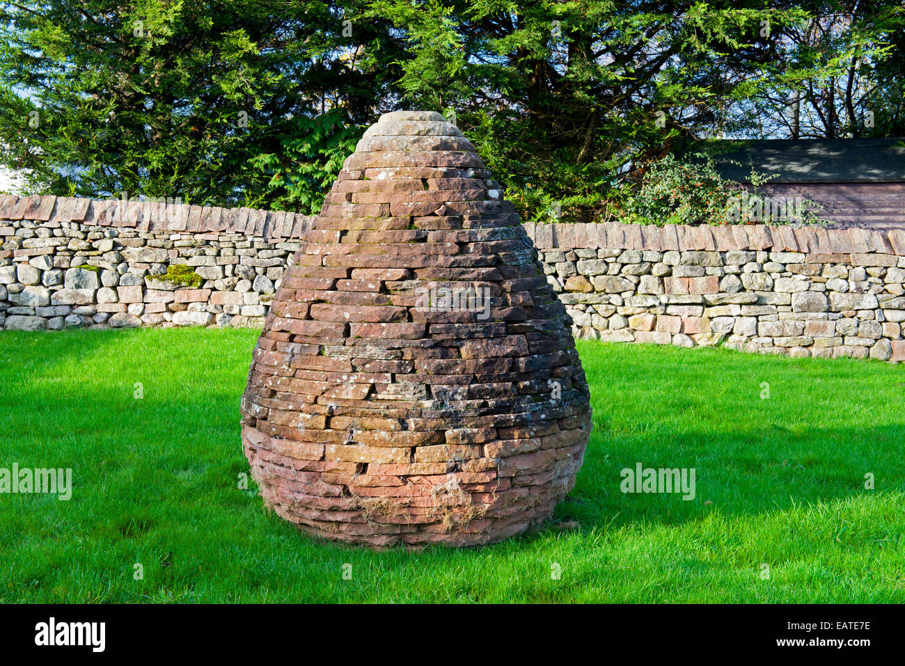 The Village Pinfold, an artwork by artist Andy Goldsworthy, in the village of Bolton, Cumbria, England UK Stock Photo