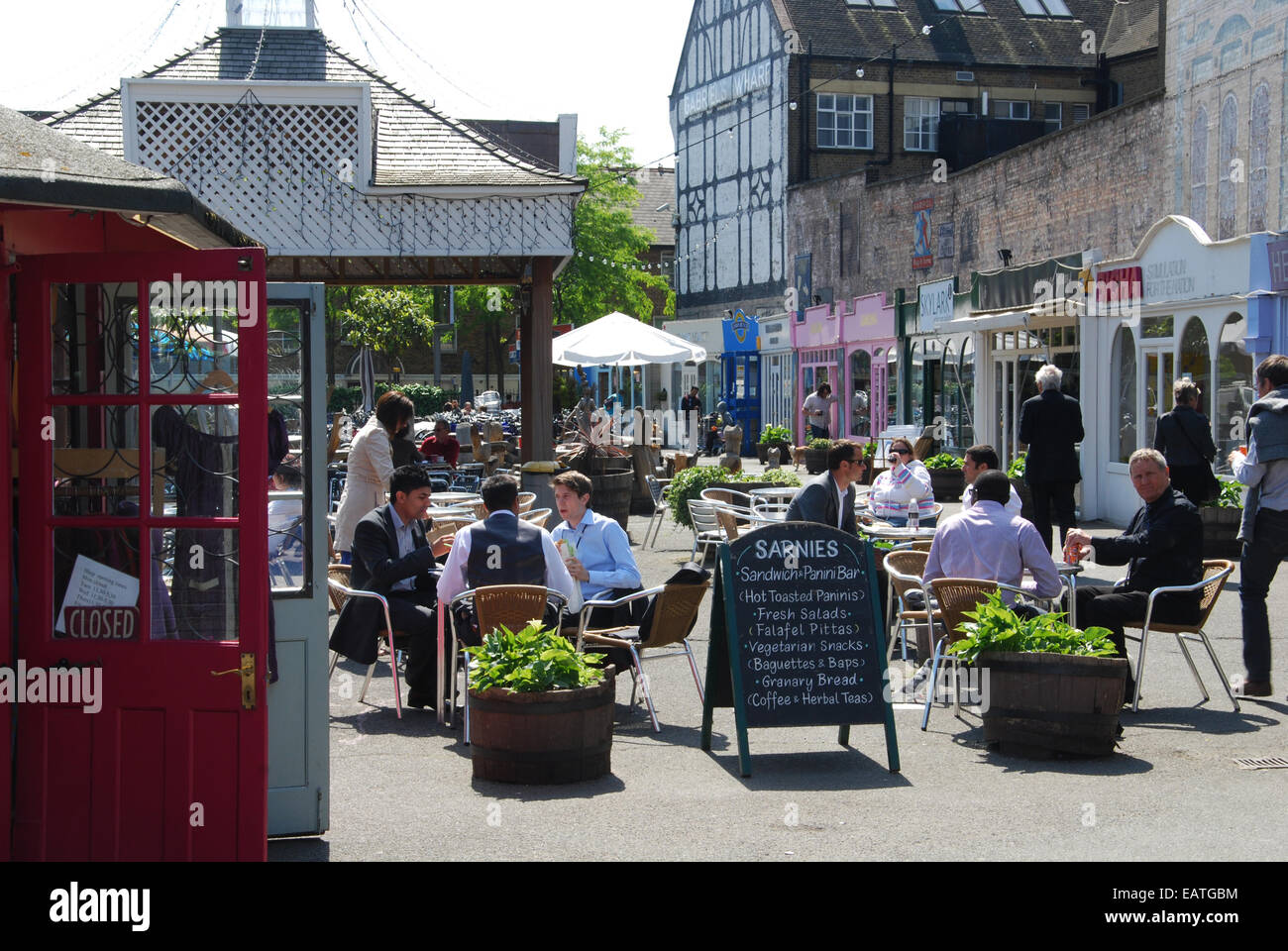 Having a drink at Sarnies bar, South Bank London UK Stock Photo