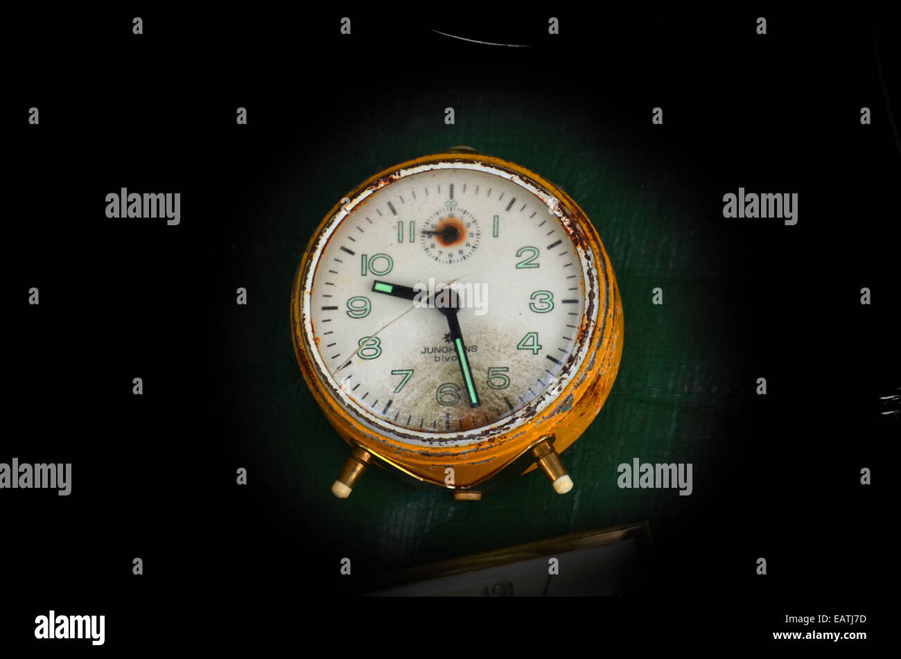 vintage alarm clock on display at Lille Braderie 2014 Stock Photo