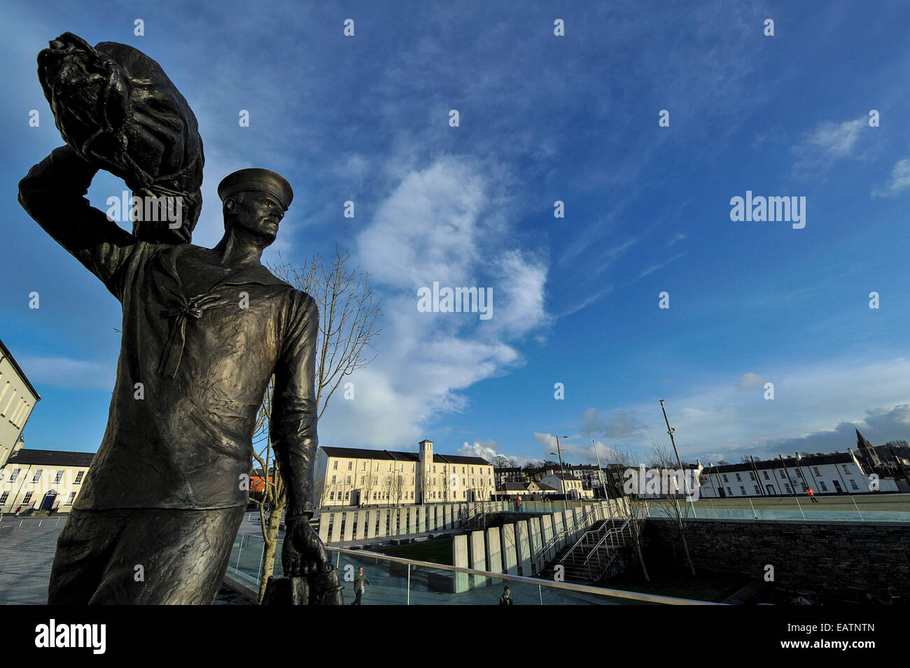 Stock Photo The International Sailor bronze statue, commemorates the Battle of the Atlantic