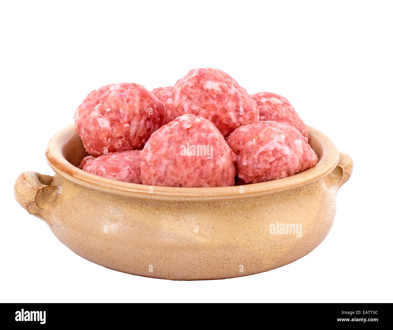 Raw uncooked  in a dish isolated. Stock Photo