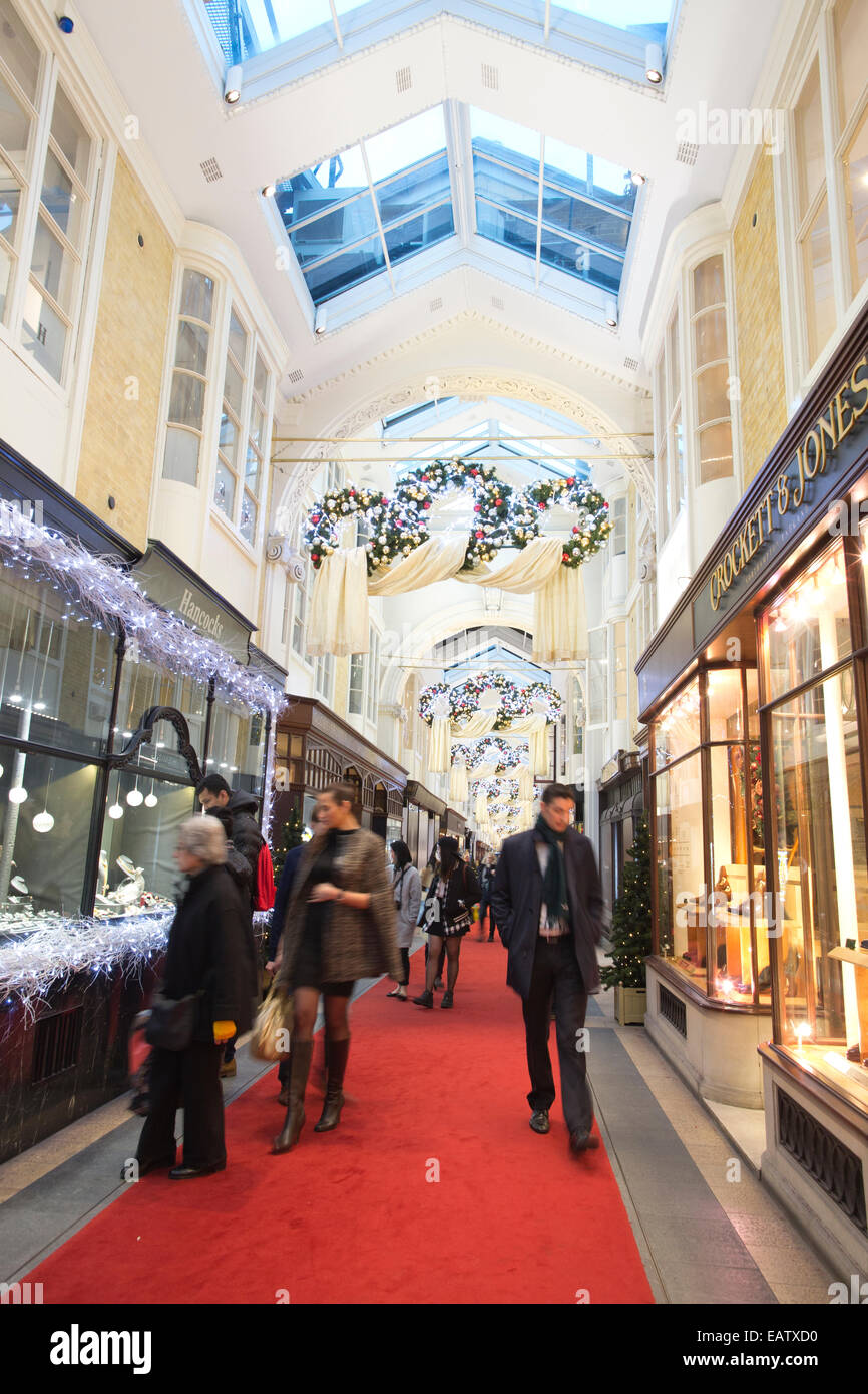 Burlington Arcade, shopping arcade in Mayfair which opened in 1819, London, England, UK Stock