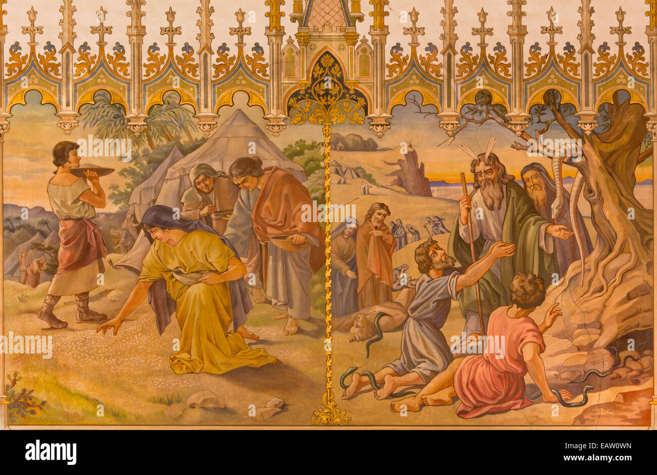 Israelites gathering manna in the desert hi-res stock photography and