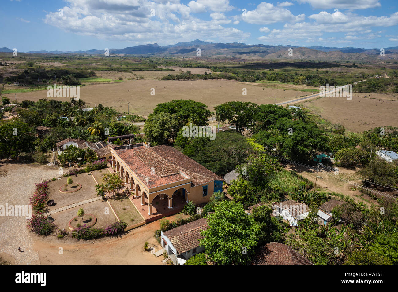 Aerial view of Hacienda Manaca that was home to the sugar-cane producing family Stock Photo