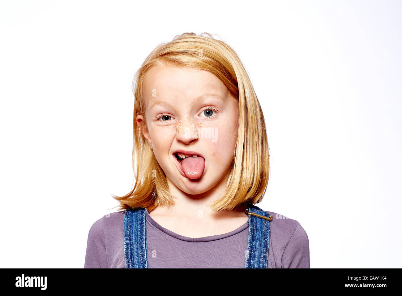 young girl grimases Stock Photo