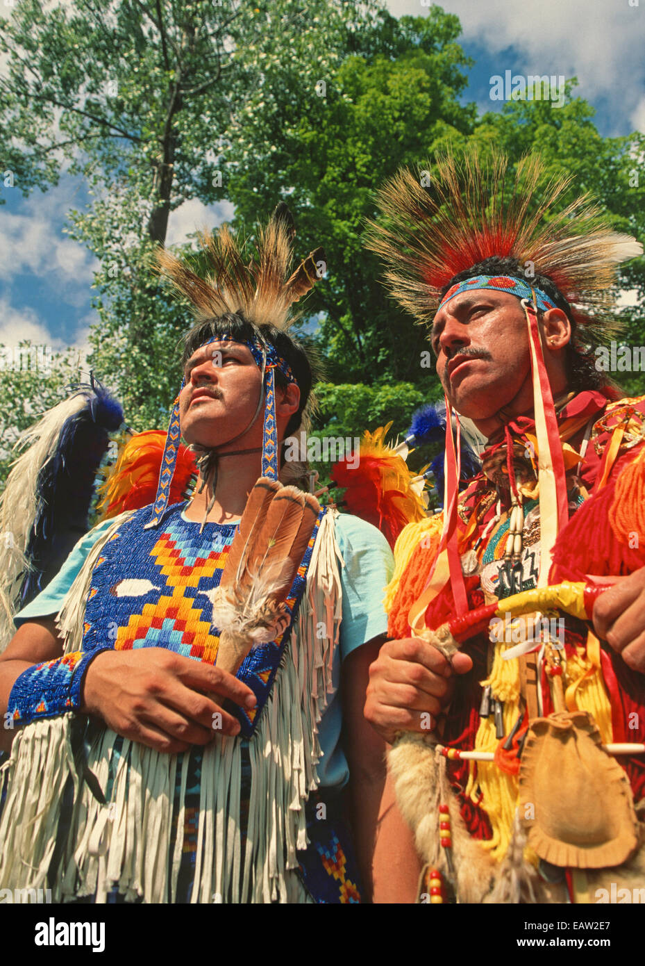 Ottawa dancers at Saginaw Chippewa Tribal National Pow Wow on reservation near Mount Pleasant, Michigan. Stock Photo