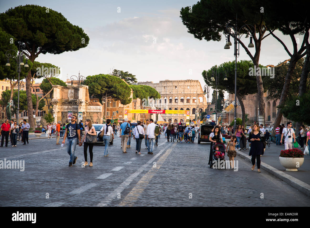 Colosseum, Via dei Fori Imperiali, Rome, Lazio, Italy, Europe Stock Photo