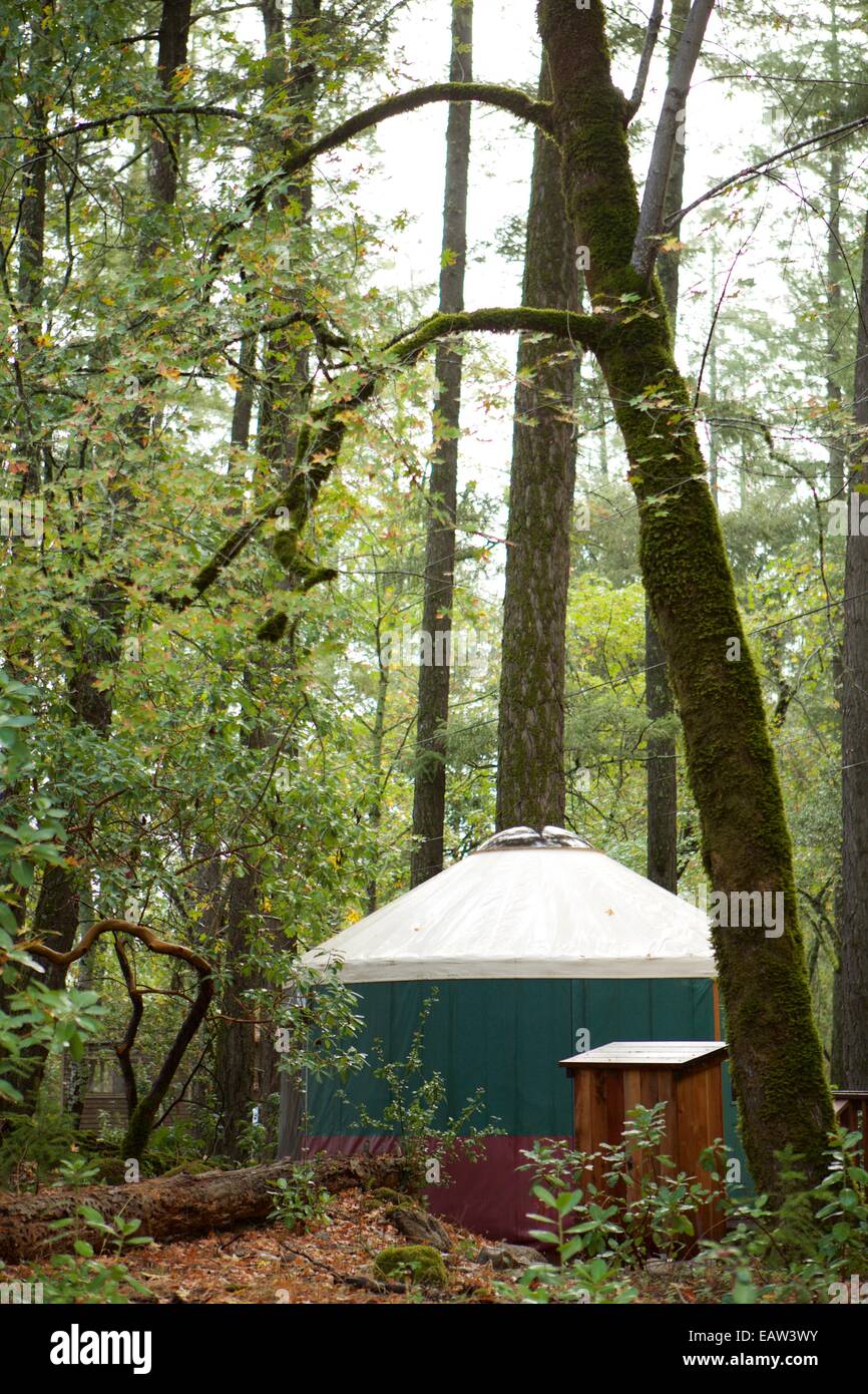 Yurts at Bothe-Napa Valley State Park in Calistoga, California Stock Photo