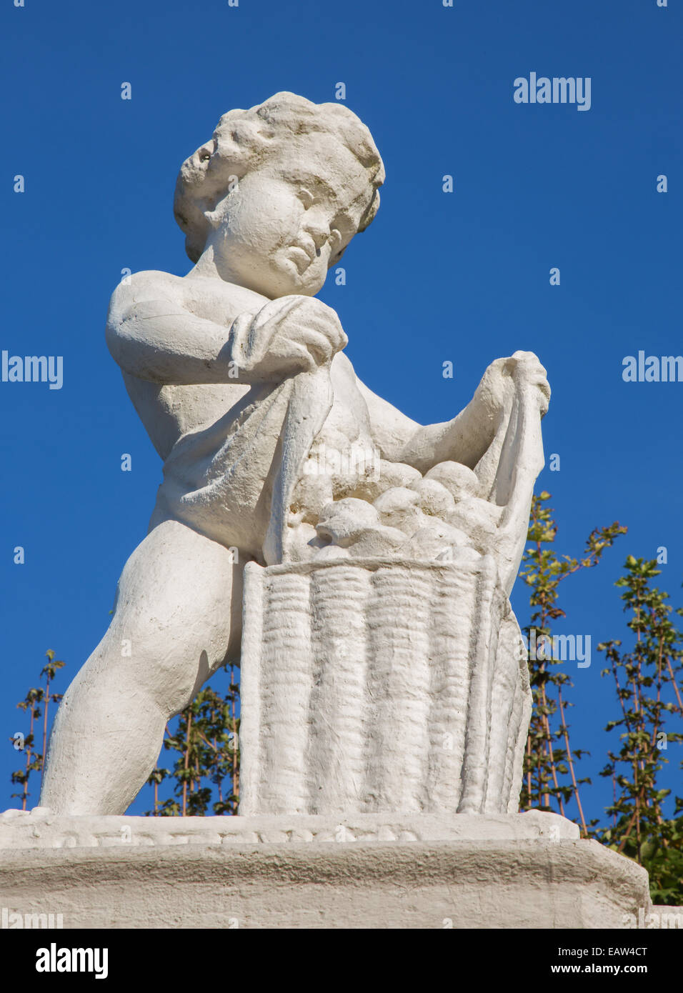 Vienna - The symbolic sculpture of September month in the gardens of Belvedere palace. Stock Photo