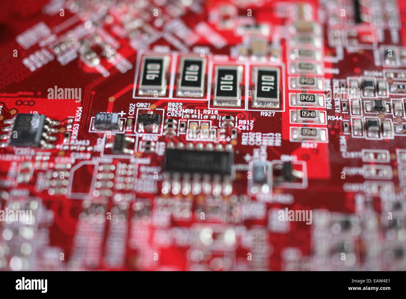 Closeup of electronic circuit board Stock Photo Alamy