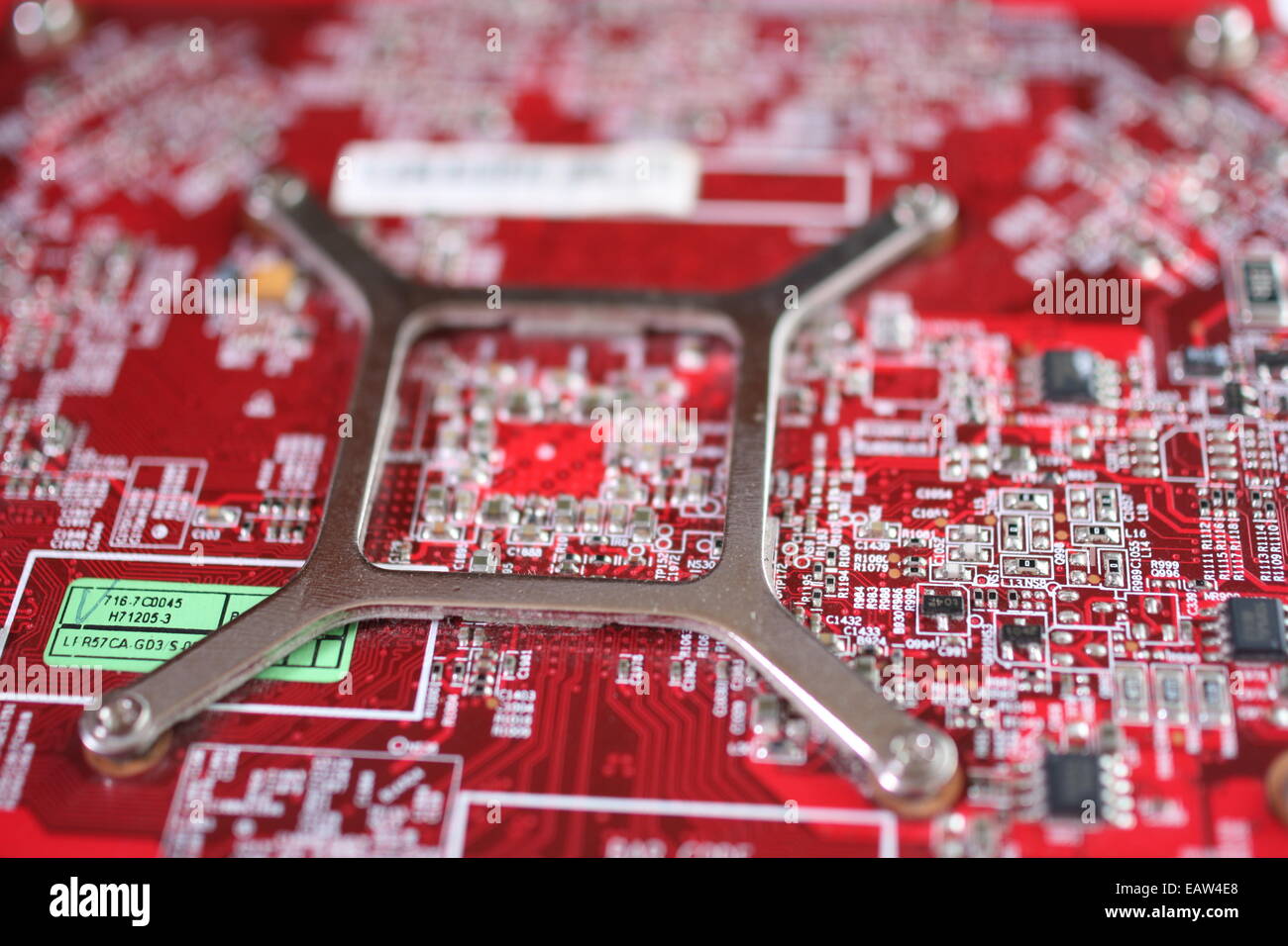 Closeup of electronic circuit board Stock Photo