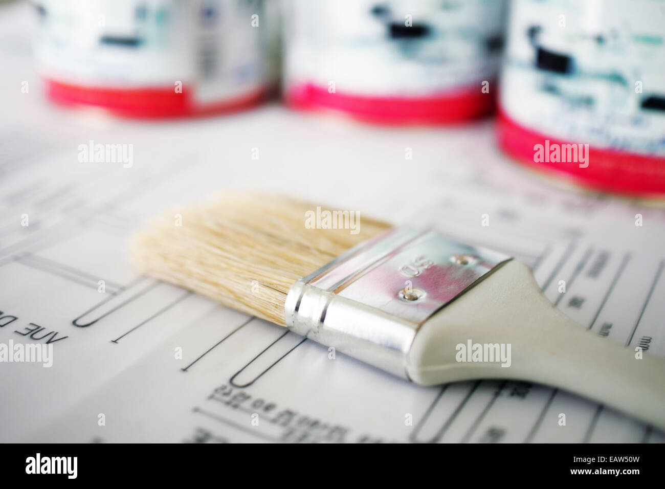 Decorating & Painting tools and materials Stock Photo