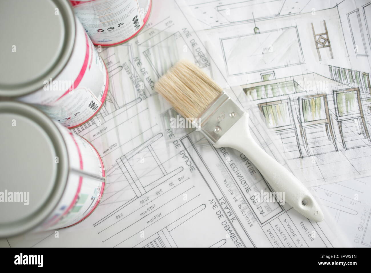 Decorating & Painting tools and materials Stock Photo