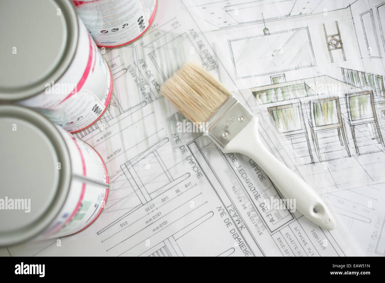 Decorating & Painting tools and materials Stock Photo Alamy