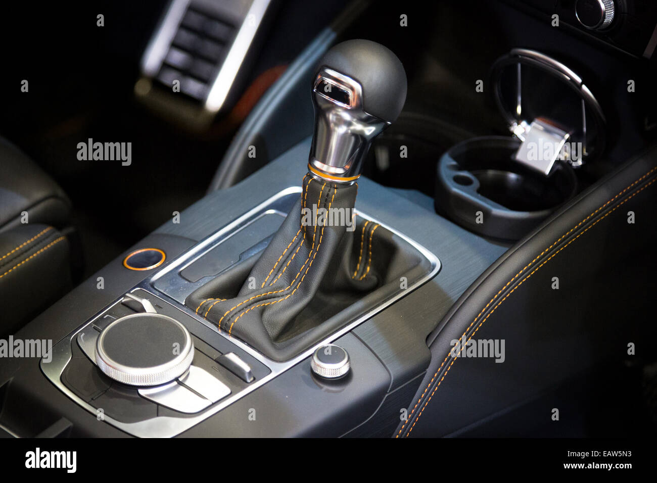 Closeup photo of car gearbox Stock Photo