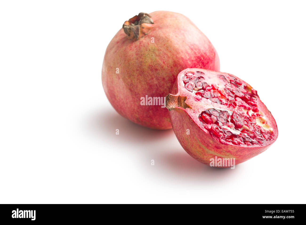 red pomegranate on white background Stock Photo