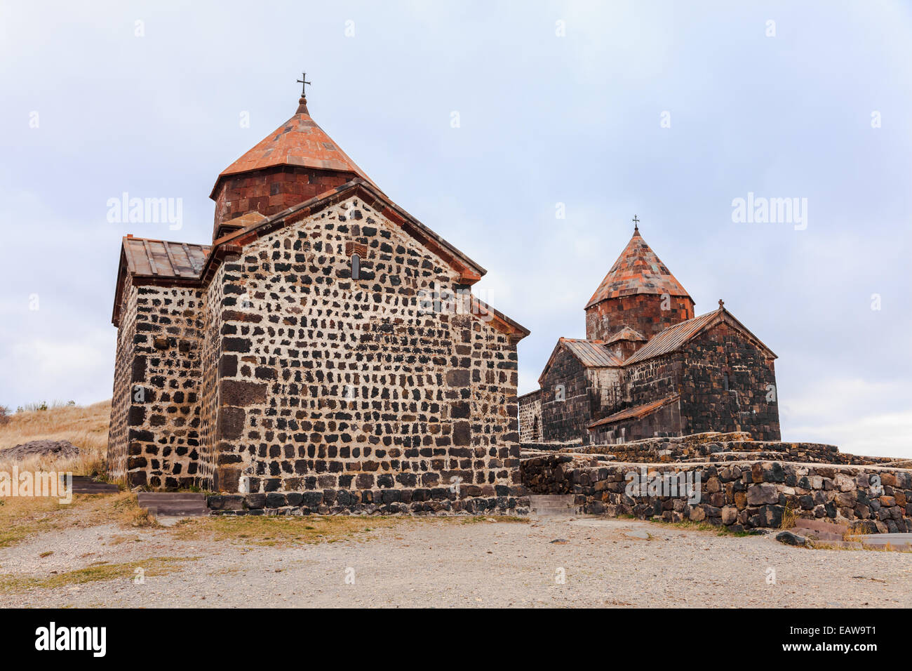 Sevanavank Monastery Complex located on the shore of Lake Sevan in Gegharkunix Province, Armenia Stock Photo