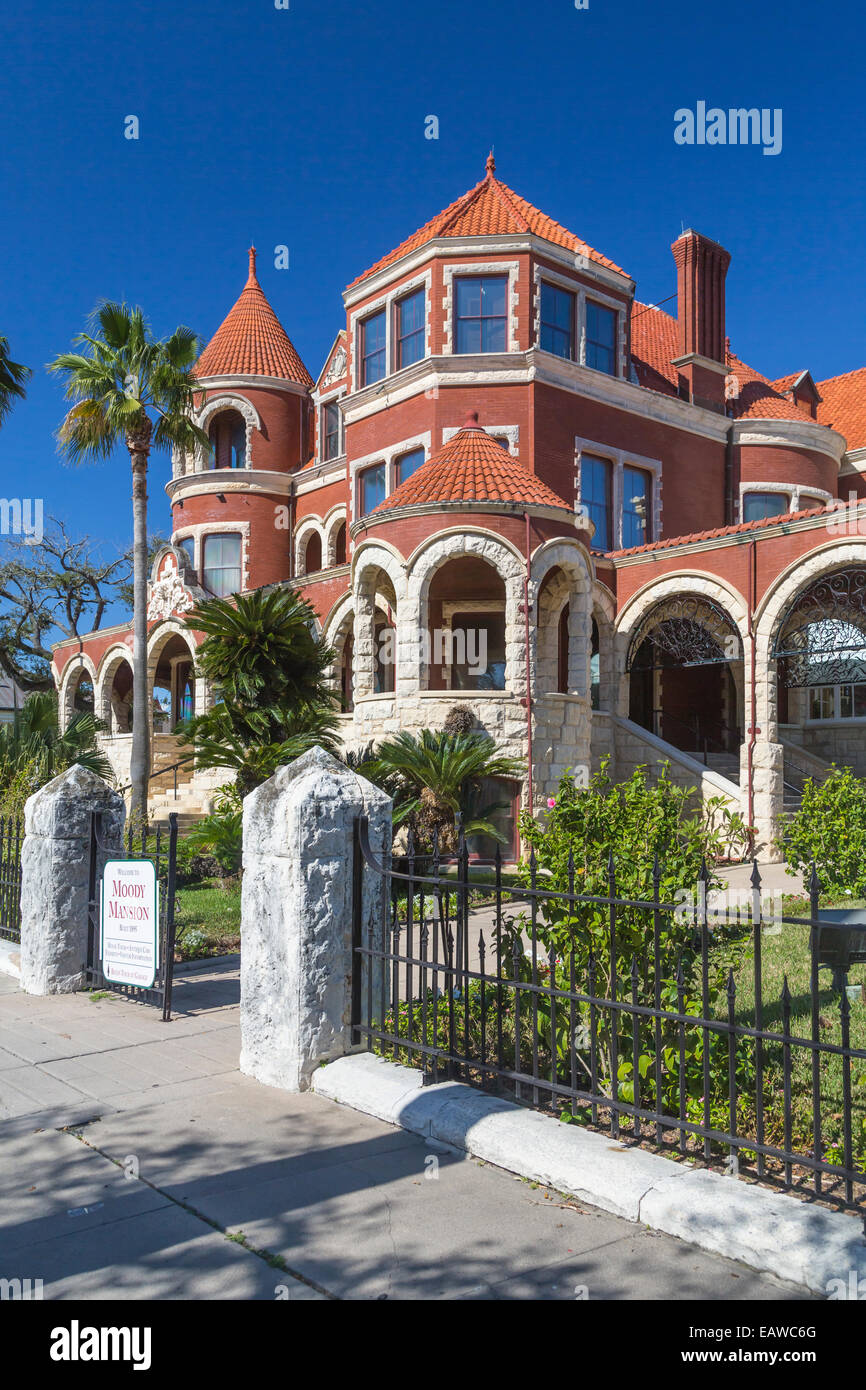 The historic Moody Mansion and Museum in Galveston, Texas, USA Stock