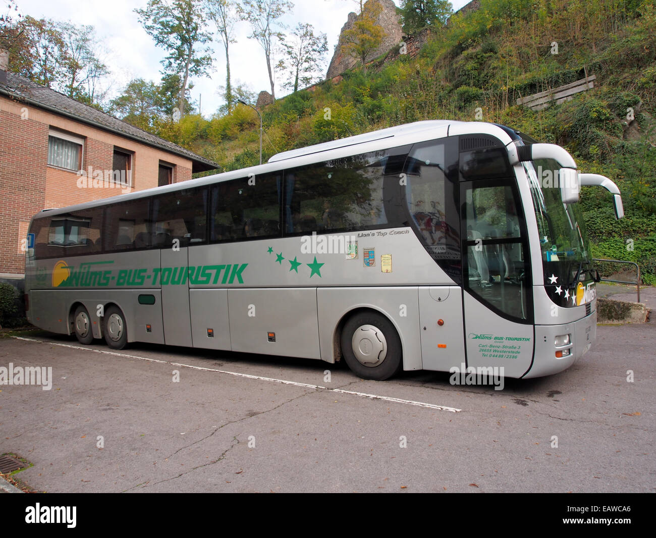 MAN coach, Wilms-bus-touristik in Saarburg, bild 1 Stock Photo