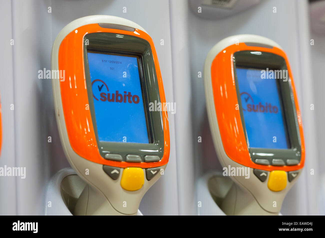 Handheld Subito selfscanning devices in a Migros supermarket in Zurich