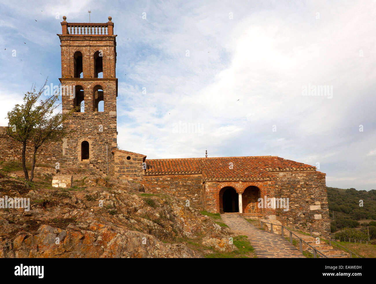 Tower and Moorish mosque at Almonaster La Real, Sierra de Aracena