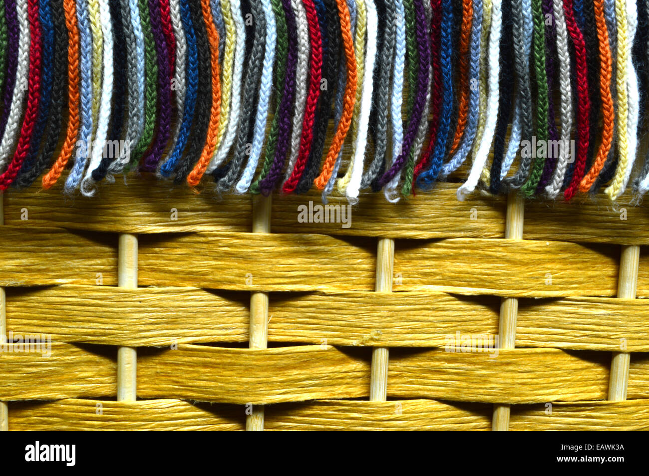 Strong coupled textures for a dramatic effect of wood and wool combined Stock Photo